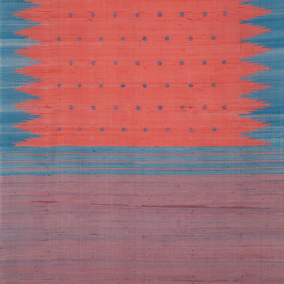 Gadwal Dupion Silk Coral Pink Saree