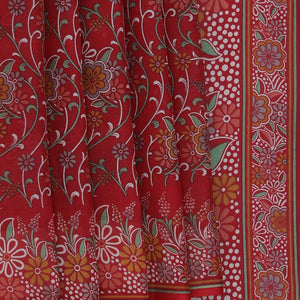 Floral Printed Silk Saree