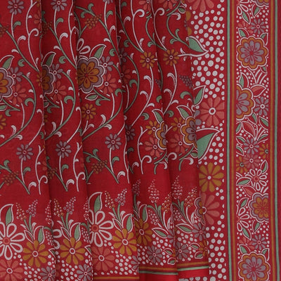 Floral Printed Silk Saree