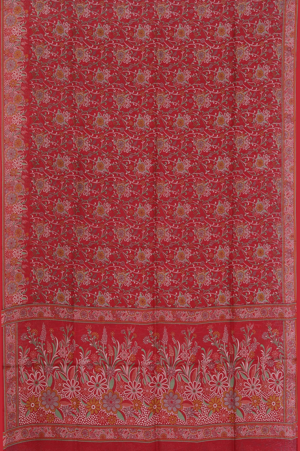 Floral Printed Silk Saree