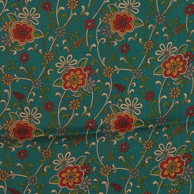 Floral Printed Silk Saree