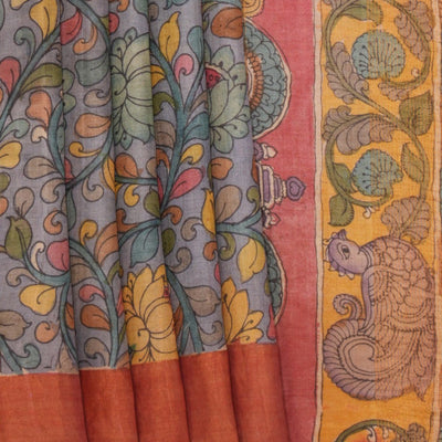 Kalamkari Hand-Painted Saree