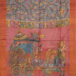 Kalamkari Hand-Painted Saree