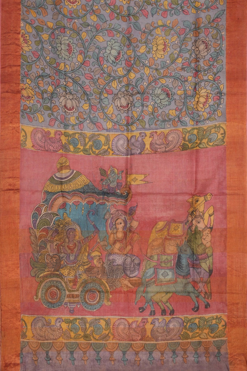 Kalamkari Hand-Painted Saree