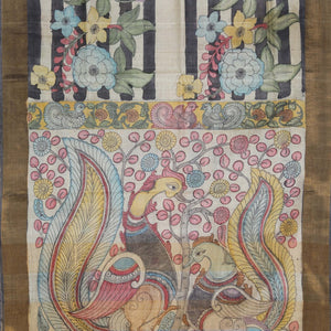 Kalamkari Hand-Painted Saree