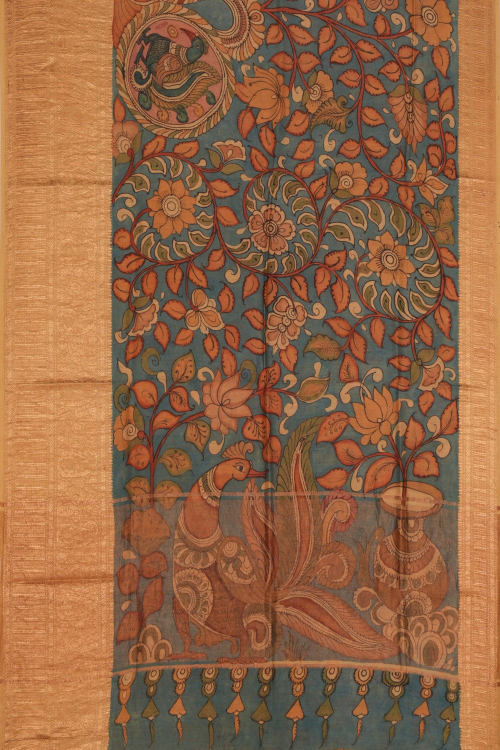 Kalamkari Hand-Painted Saree