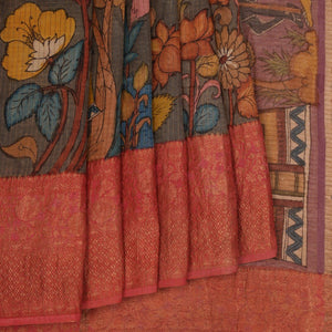 Kalamkari Hand-Painted Saree