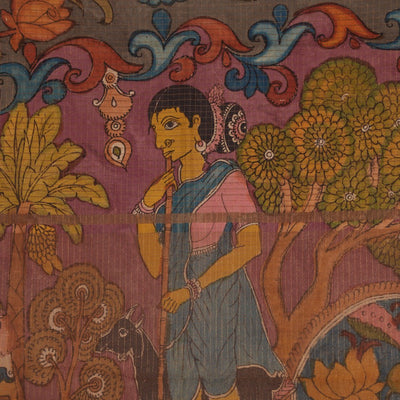 Kalamkari Hand-Painted Saree