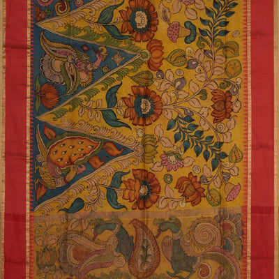 Kalamkari Hand-Painted Saree