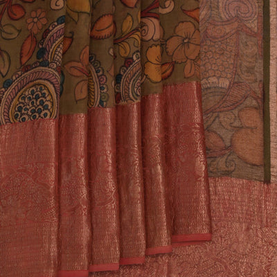 Kalamkari Hand-Painted Saree