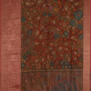 Kalamkari Hand-Painted Saree