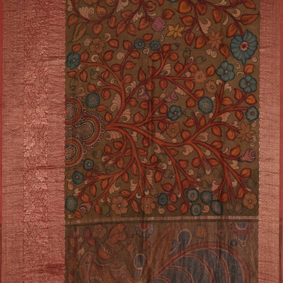 Kalamkari Hand-Painted Saree