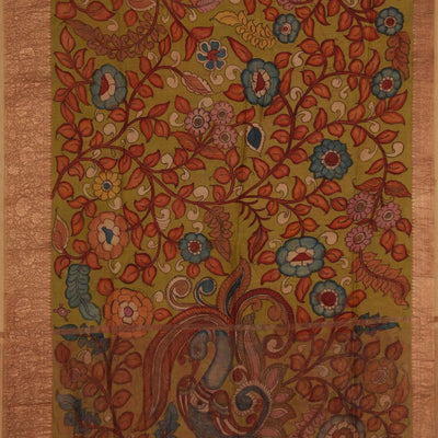 Kalamkari Hand-Painted Saree