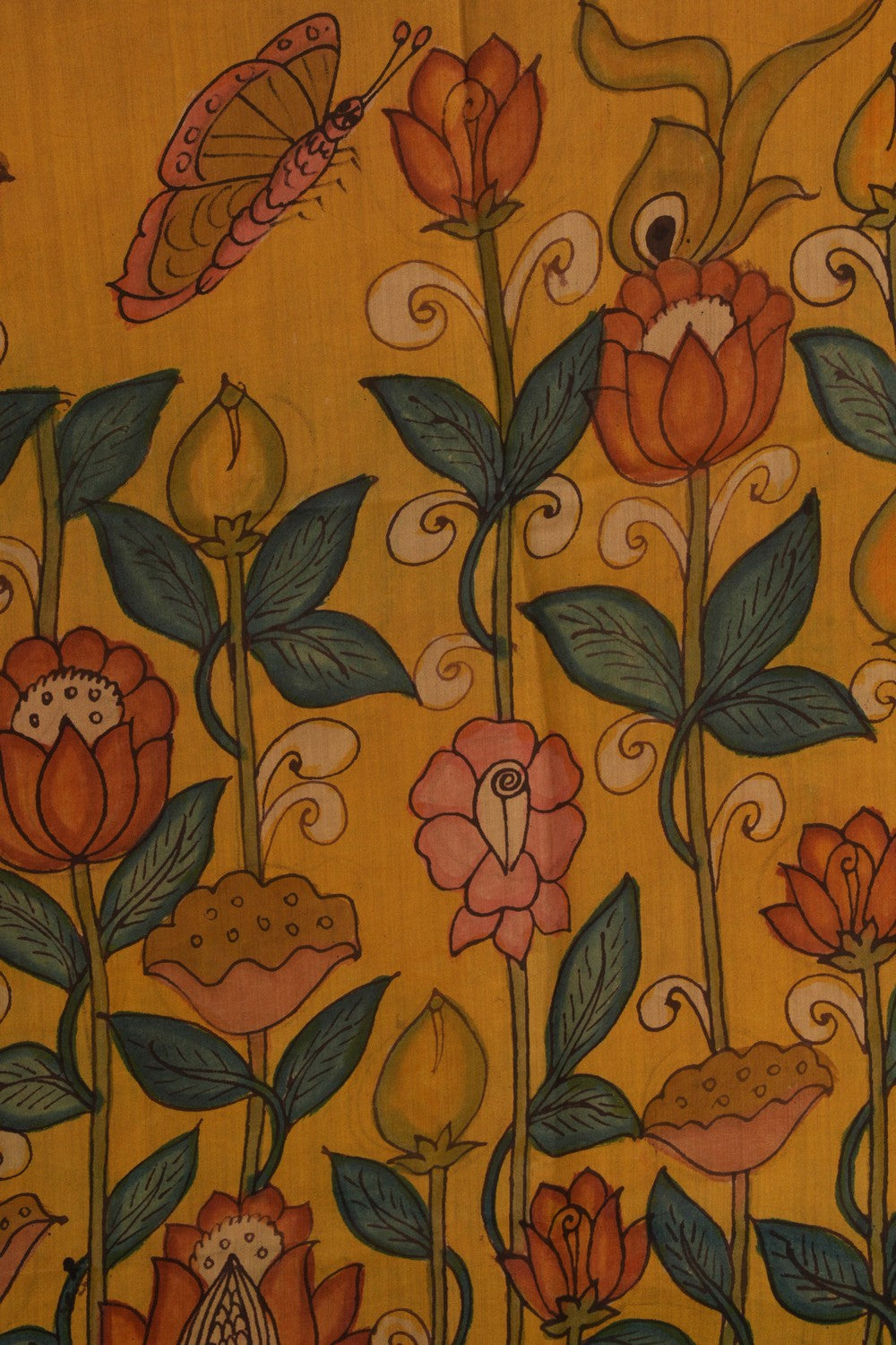 Kalamkari Hand-Painted Saree