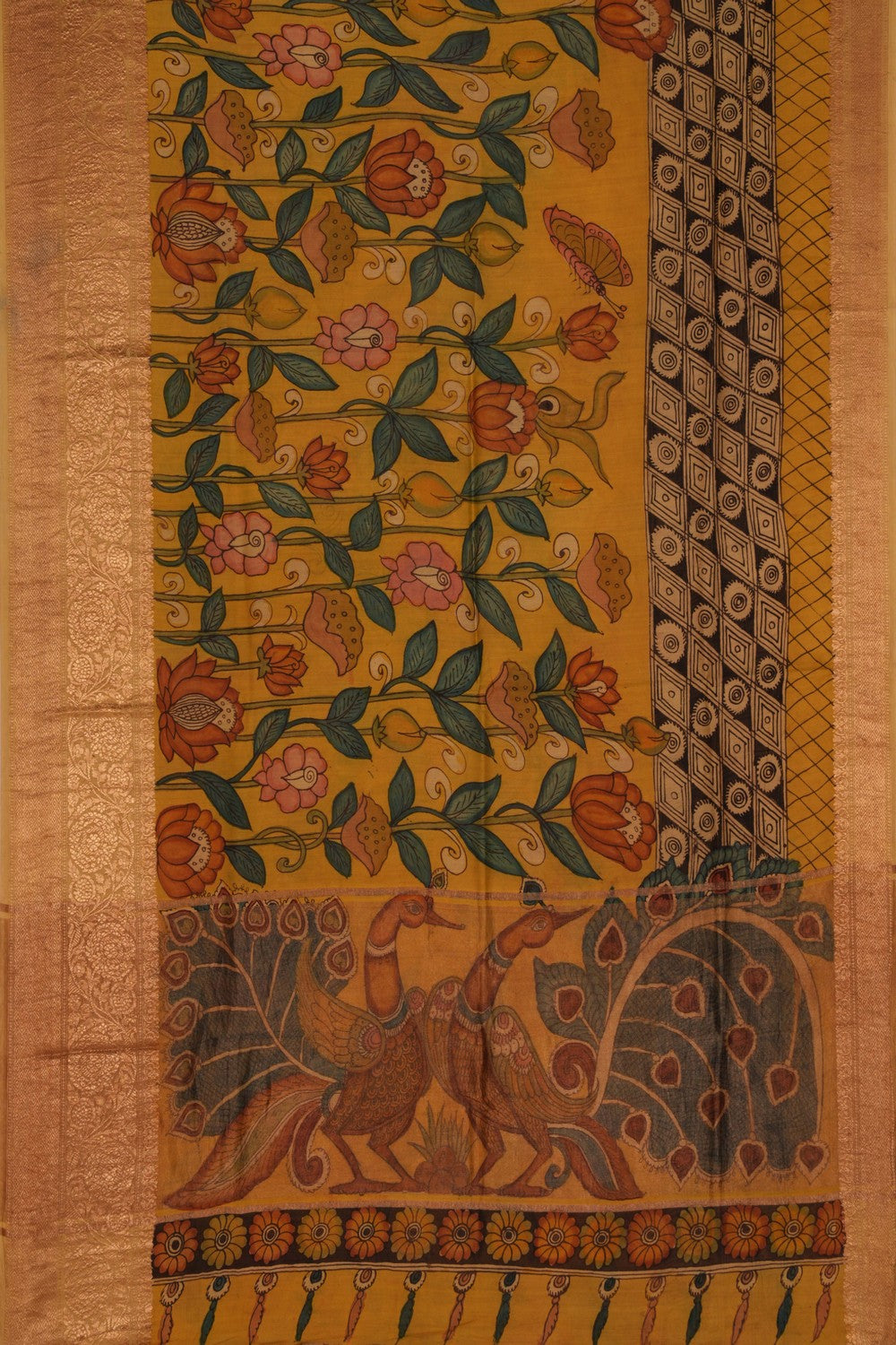 Kalamkari Hand-Painted Saree