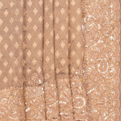 Gold Shimmering Silk Embroidery Saree