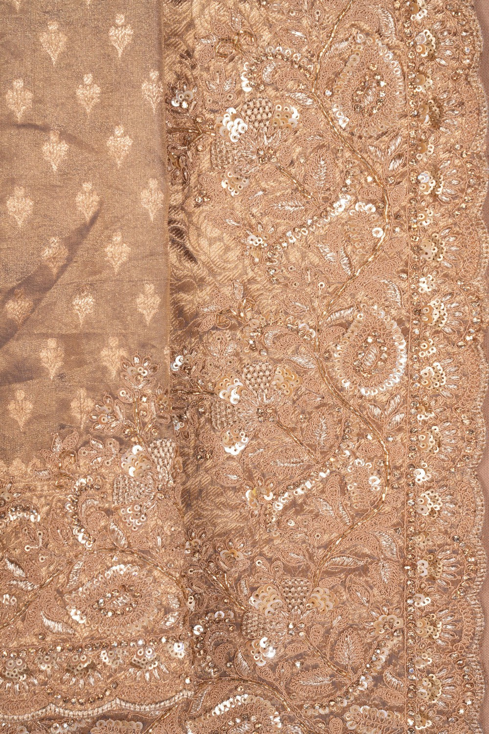 Gold Shimmering Silk Embroidery Saree