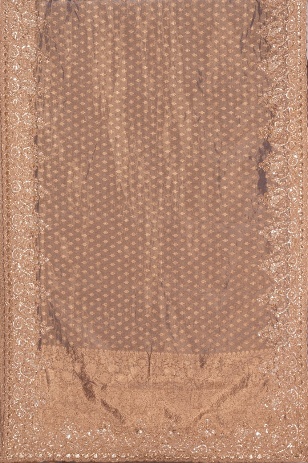 Gold Shimmering Silk Embroidery Saree