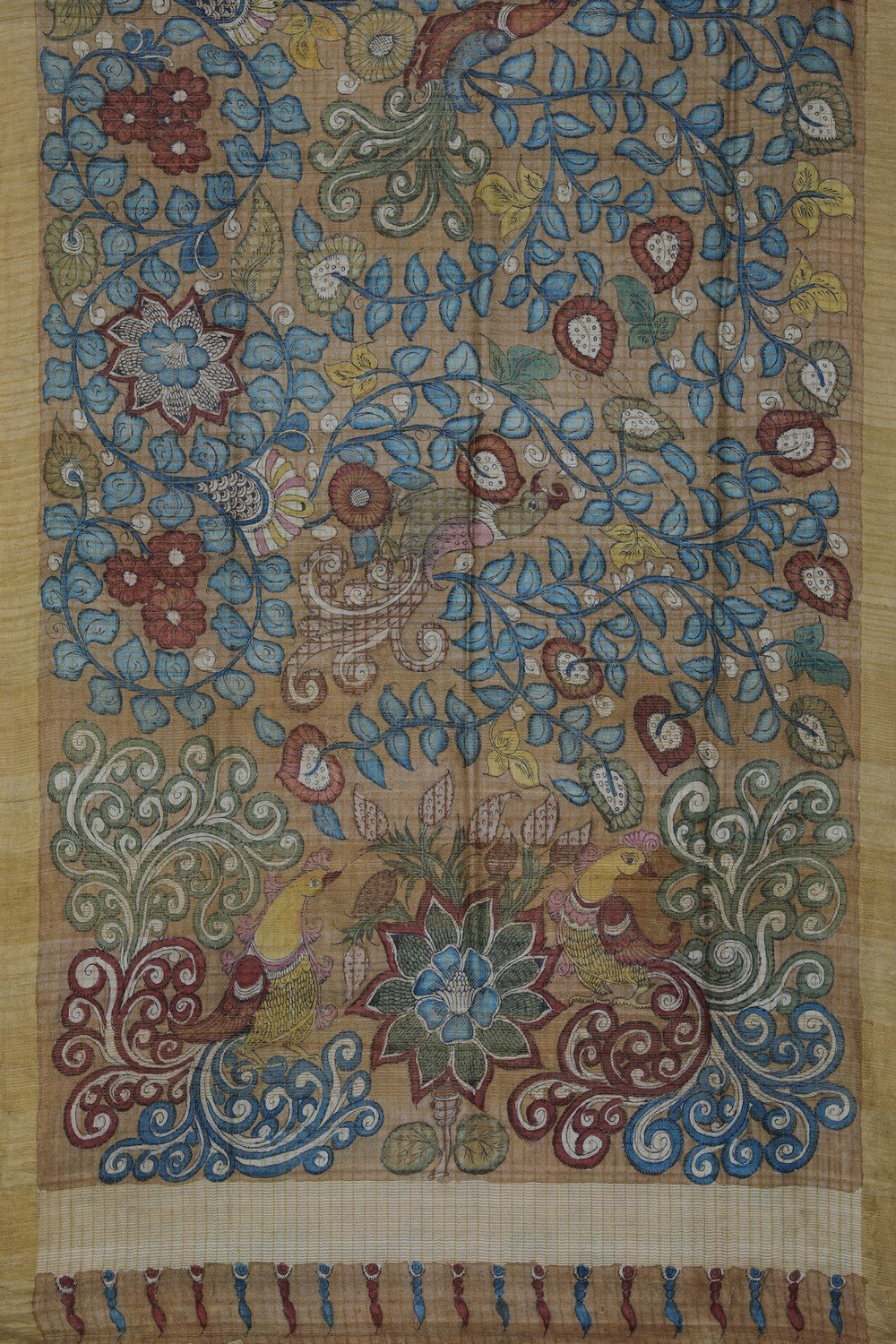 Kalamkari Hand-Painted Saree