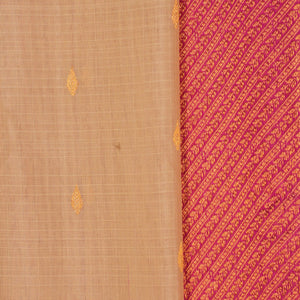 Gadwal Cotton Silk Kattam Off-White Saree