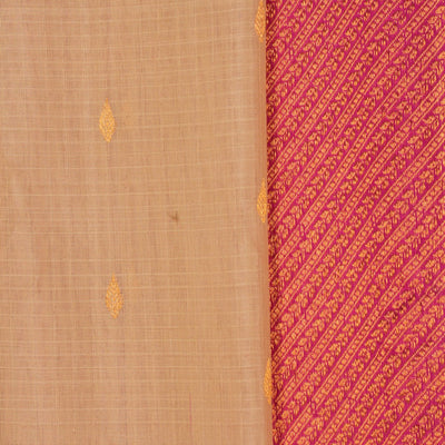 Gadwal Cotton Silk Kattam Off-White Saree