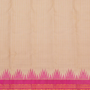 Gadwal Cotton Silk Kattam Off-White Saree