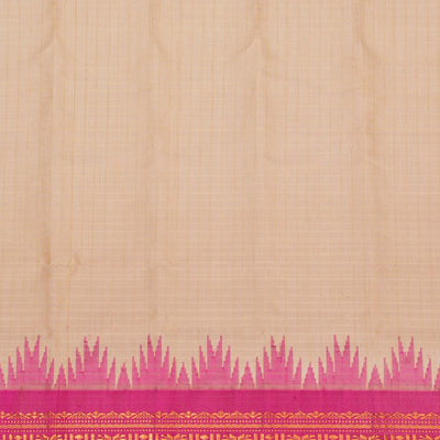 Gadwal Cotton Silk Kattam Off-White Saree