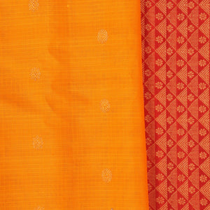 Gadwal Cotton Silk Kattam Yellow Saree