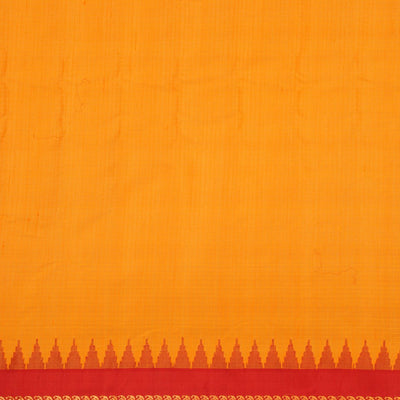 Gadwal Cotton Silk Kattam Yellow Saree