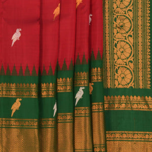 Gadwal Silk Red Saree