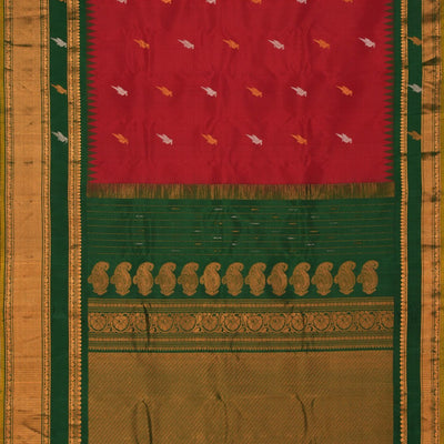 Gadwal Silk Red Saree