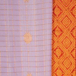Gadwal Silk Kattam Purple Saree