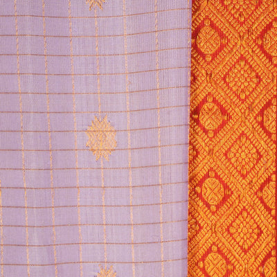 Gadwal Silk Kattam Purple Saree