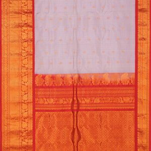 Gadwal Silk Kattam Purple Saree