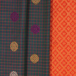 Gadwal Silk Kattam Green Saree