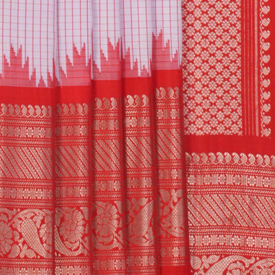 Gadwal Silk Kattam Lavender Purple Saree