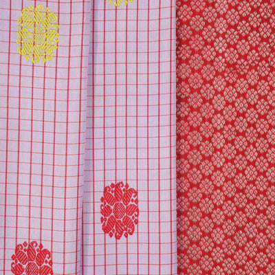 Gadwal Silk Kattam Lavender Purple Saree