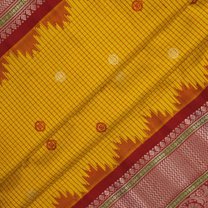 Gadwal Silk Kattam Spring Green Saree