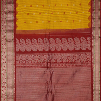 Gadwal Silk Kattam Spring Green Saree