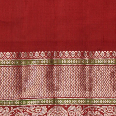 Gadwal Silk Kattam Spring Green Saree