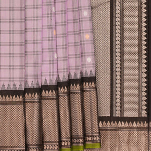 Gadwal Silk Kattam Lavender Purple Saree