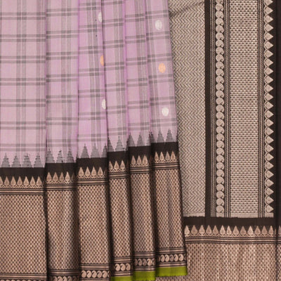 Gadwal Silk Kattam Lavender Purple Saree