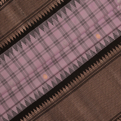 Gadwal Silk Kattam Lavender Purple Saree