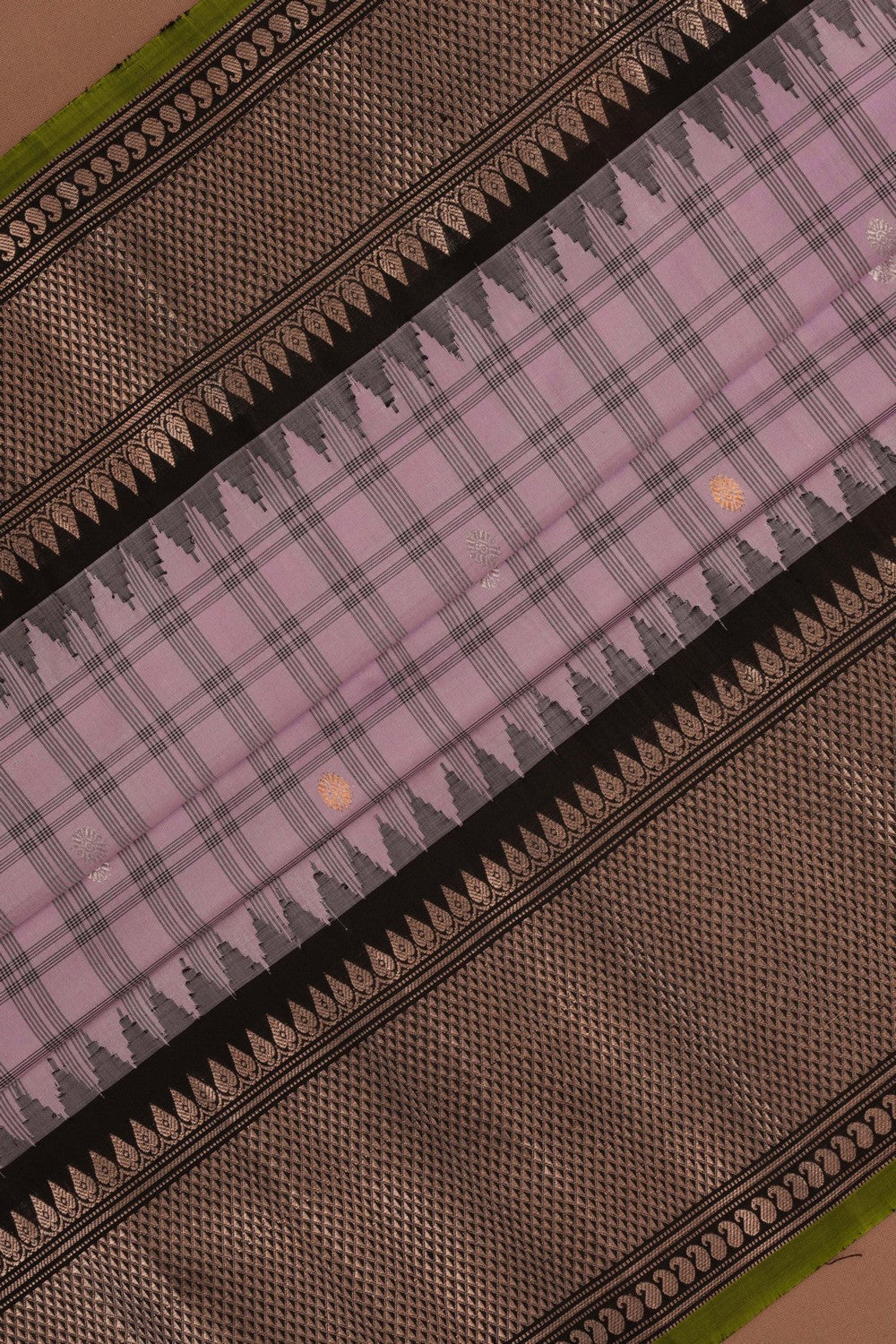 Gadwal Silk Kattam Lavender Purple Saree