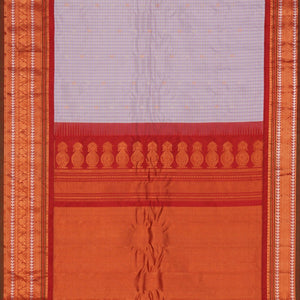 Gadwal Silk Kattam Grey Saree