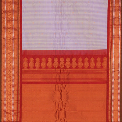 Gadwal Silk Kattam Grey Saree