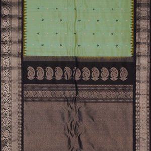 Gadwal Silk Kattam Sea Green Saree