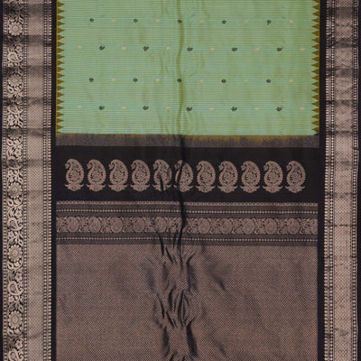 Gadwal Silk Kattam Sea Green Saree