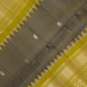 Gadwal Silk Kattam Grey Saree