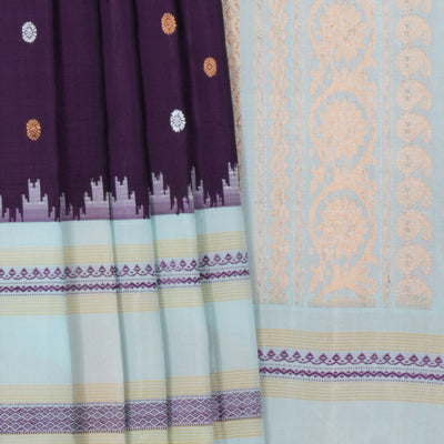 Gadwal Silk Violet Saree